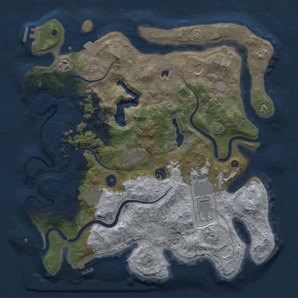 Rust Map: Procedural Map, Size: 4000, Seed: 1551046758, 14 Monuments