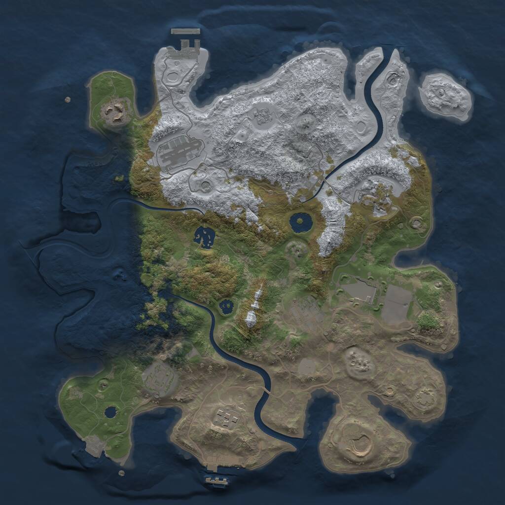 Rust Map: Procedural Map, Size: 3500, Seed: 806544870, 15 Monuments