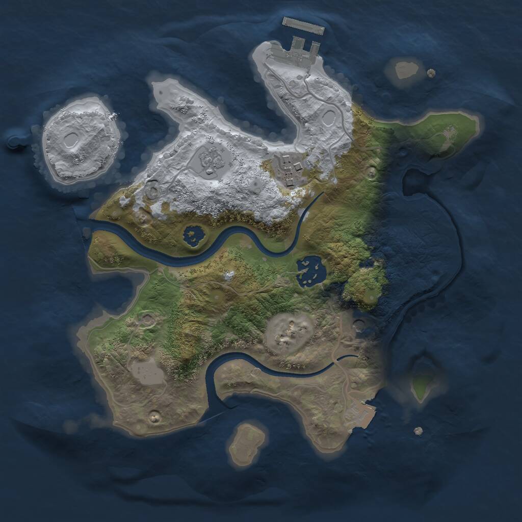 Rust Map: Procedural Map, Size: 2500, Seed: 837946195, 6 Monuments