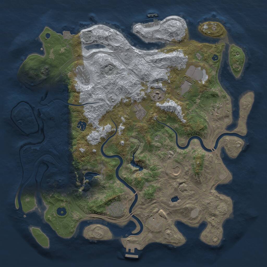 Rust Map: Procedural Map, Size: 4250, Seed: 1282136034, 16 Monuments