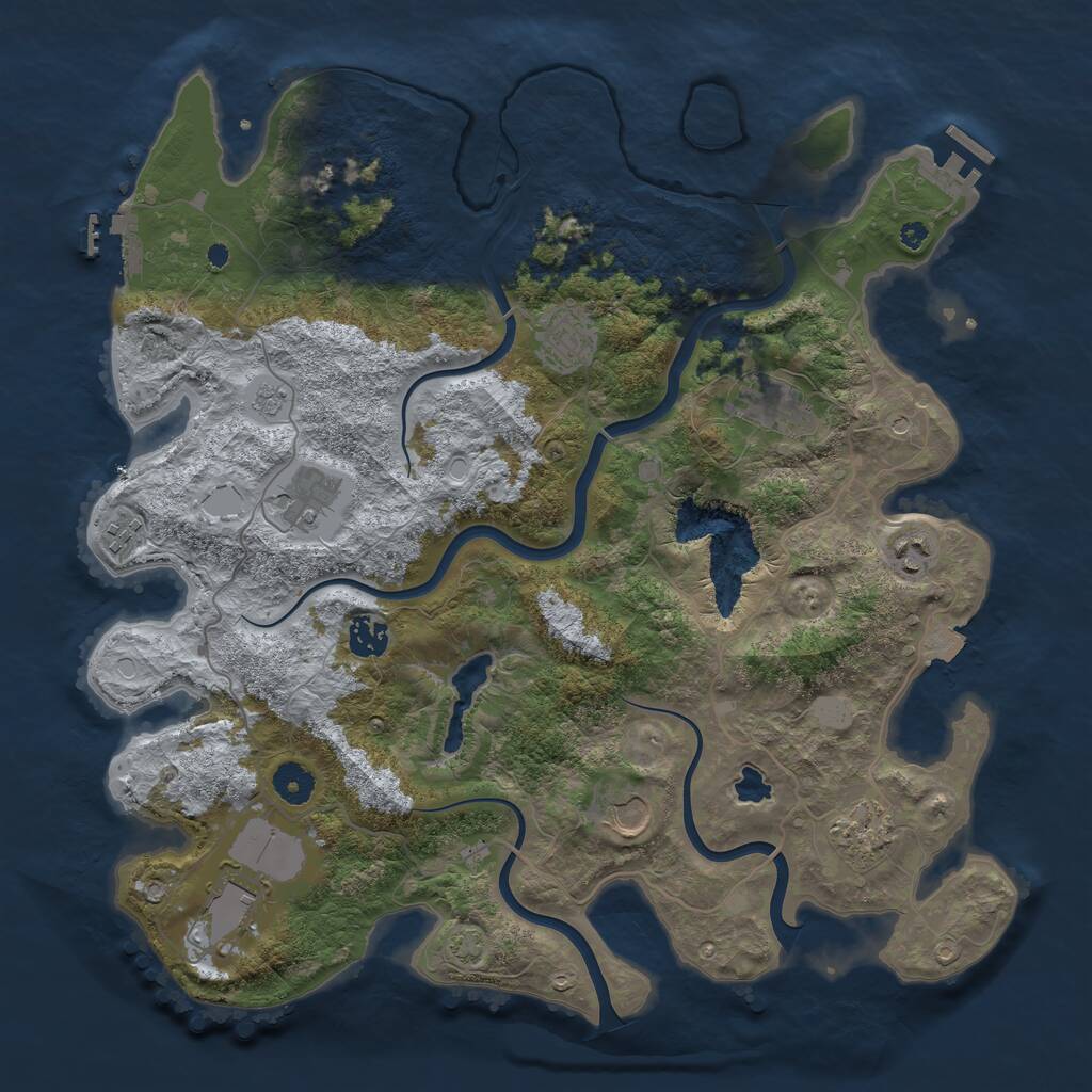 Rust Map: Procedural Map, Size: 4000, Seed: 22201, 15 Monuments