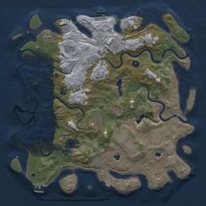 Thumbnail Rust Map: Procedural Map, Size: 4500, Seed: 70577776, 16 Monuments