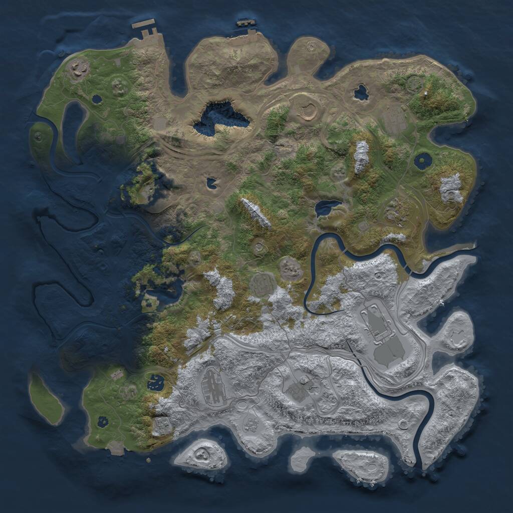 Rust Map: Procedural Map, Size: 4500, Seed: 8072025, 17 Monuments