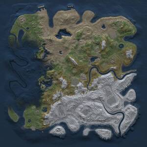 Thumbnail Rust Map: Procedural Map, Size: 4500, Seed: 8072025, 17 Monuments