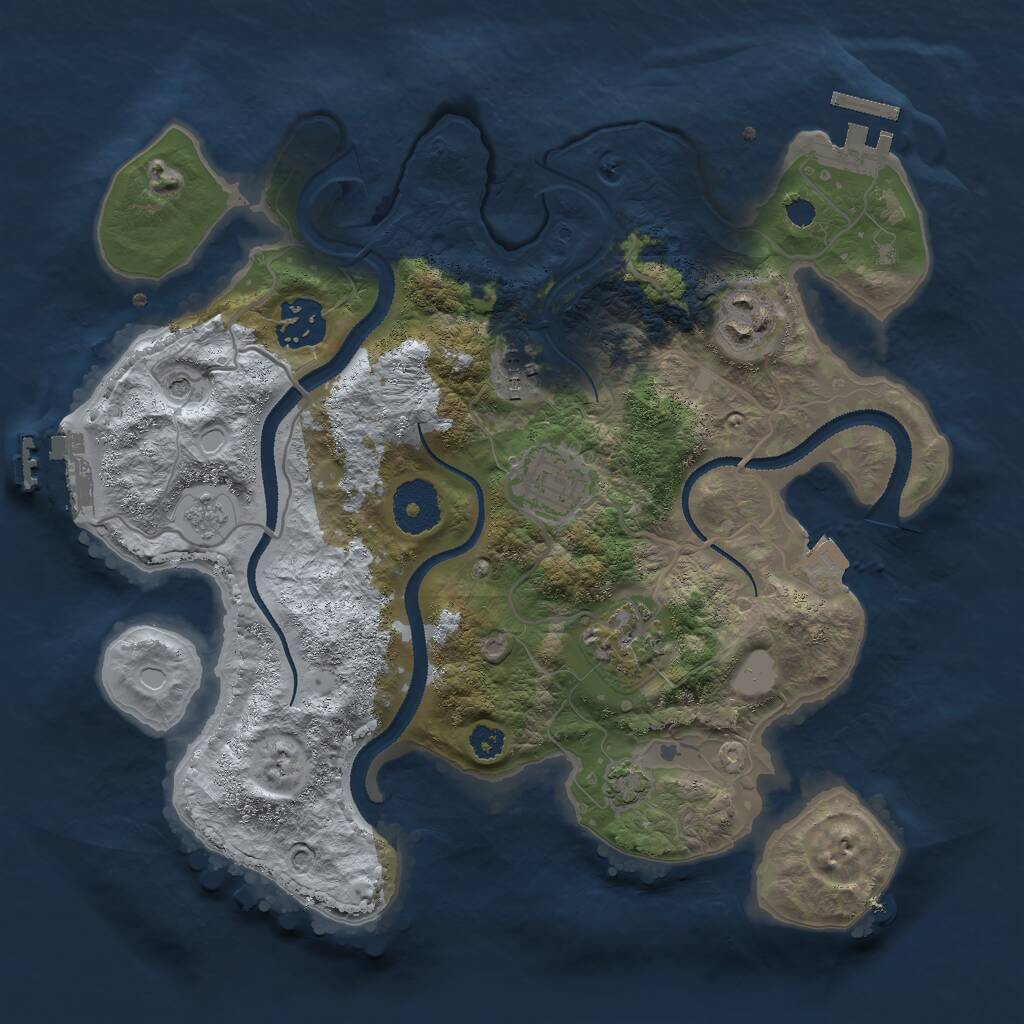 Rust Map: Procedural Map, Size: 3000, Seed: 22939, 11 Monuments