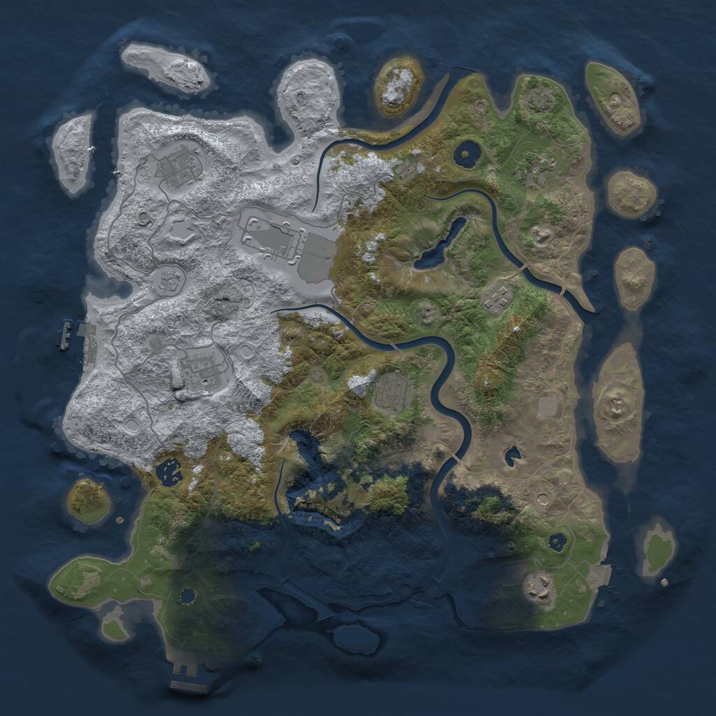 Rust Map: Procedural Map, Size: 4000, Seed: 644529793, 14 Monuments