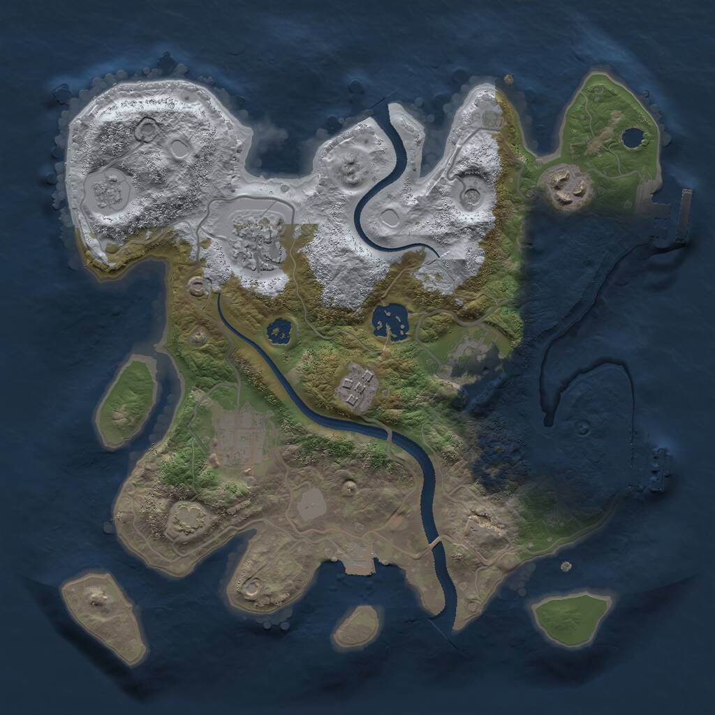 Rust Map: Procedural Map, Size: 2800, Seed: 17762077, 12 Monuments