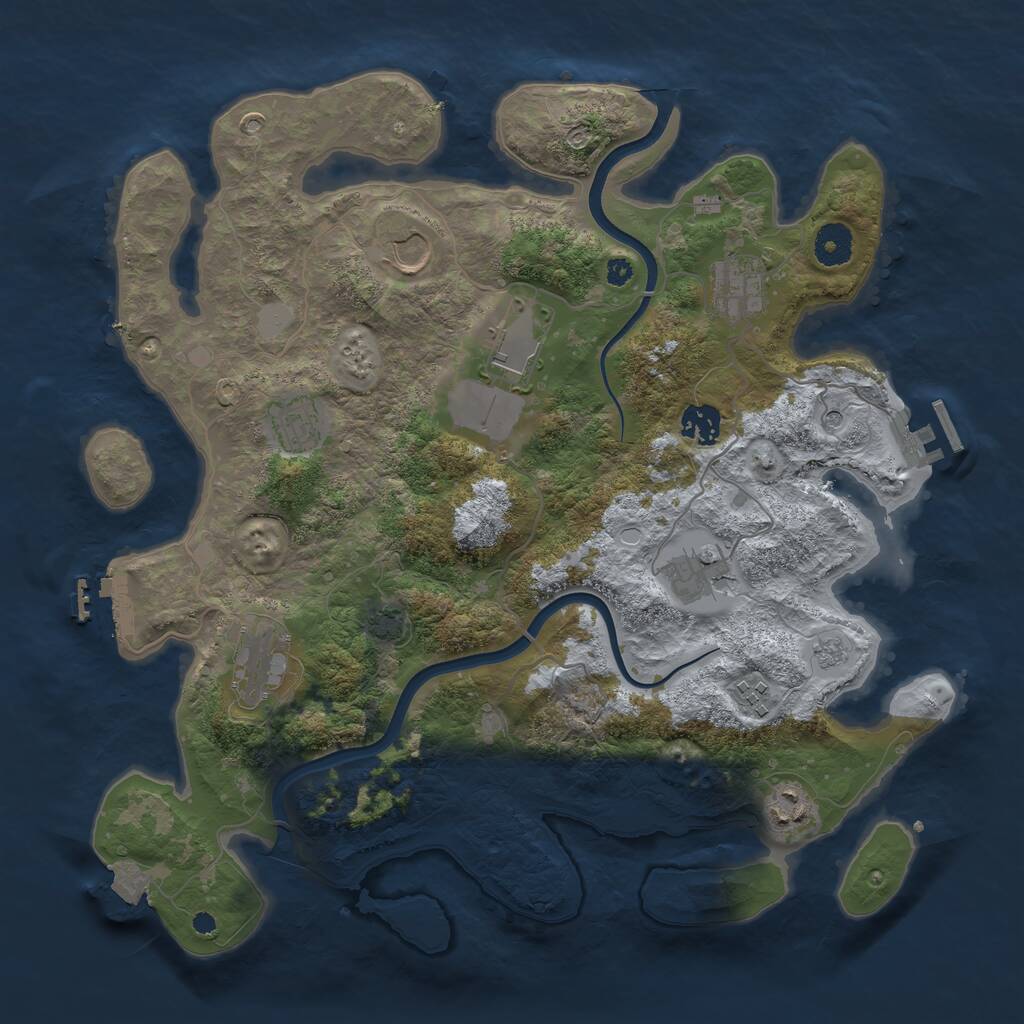 Rust Map: Procedural Map, Size: 3750, Seed: 45000, 15 Monuments