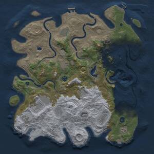 Thumbnail Rust Map: Procedural Map, Size: 4300, Seed: 492993085, 17 Monuments