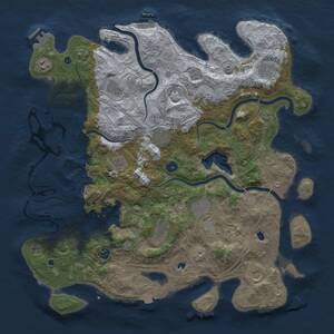 Thumbnail Rust Map: Procedural Map, Size: 4500, Seed: 1663568747, 17 Monuments