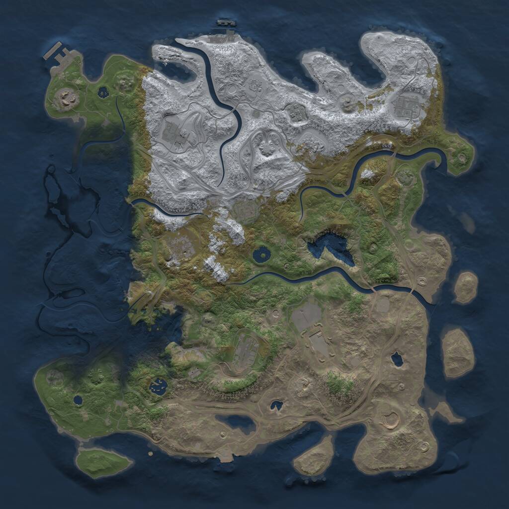 Rust Map: Procedural Map, Size: 4500, Seed: 1663568747, 17 Monuments