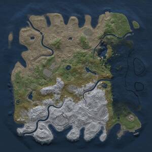 Thumbnail Rust Map: Procedural Map, Size: 4500, Seed: 608645051, 15 Monuments