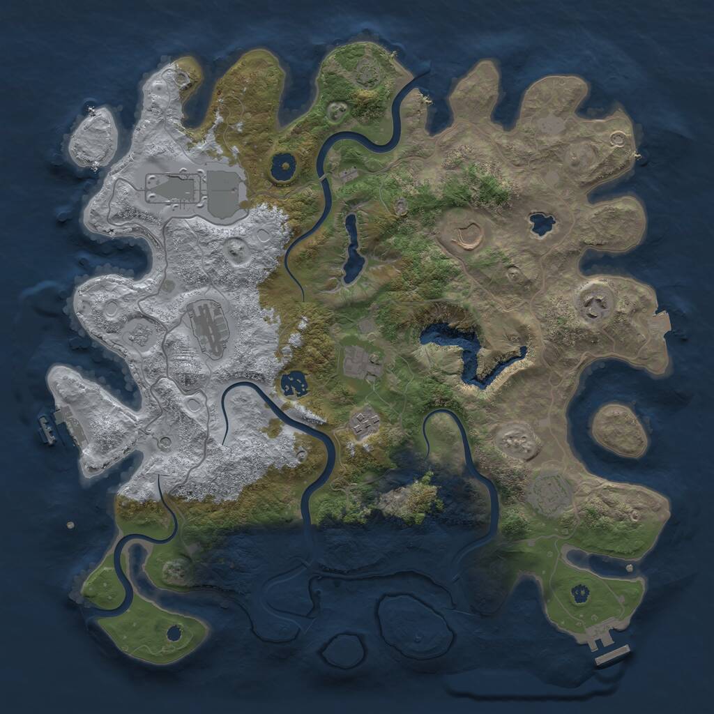Rust Map: Procedural Map, Size: 4000, Seed: 998162, 14 Monuments