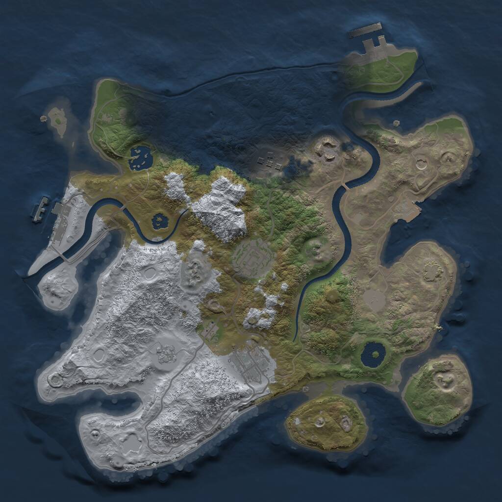 Rust Map: Procedural Map, Size: 3000, Seed: 27667, 11 Monuments