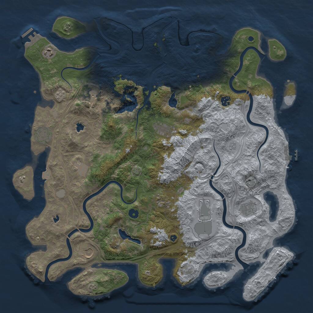 Rust Map: Procedural Map, Size: 4750, Seed: 1760659654, 17 Monuments