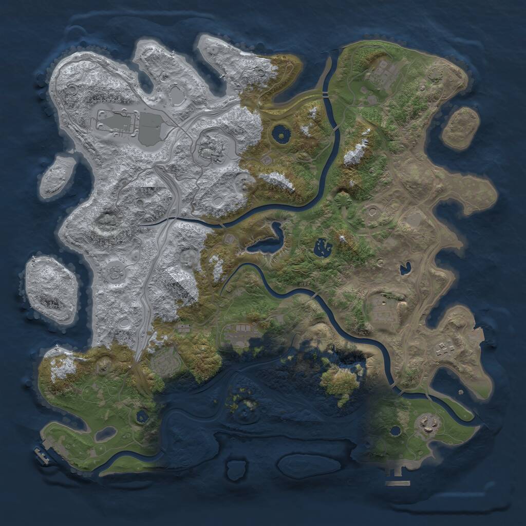 Rust Map: Procedural Map, Size: 4250, Seed: 671929674, 15 Monuments