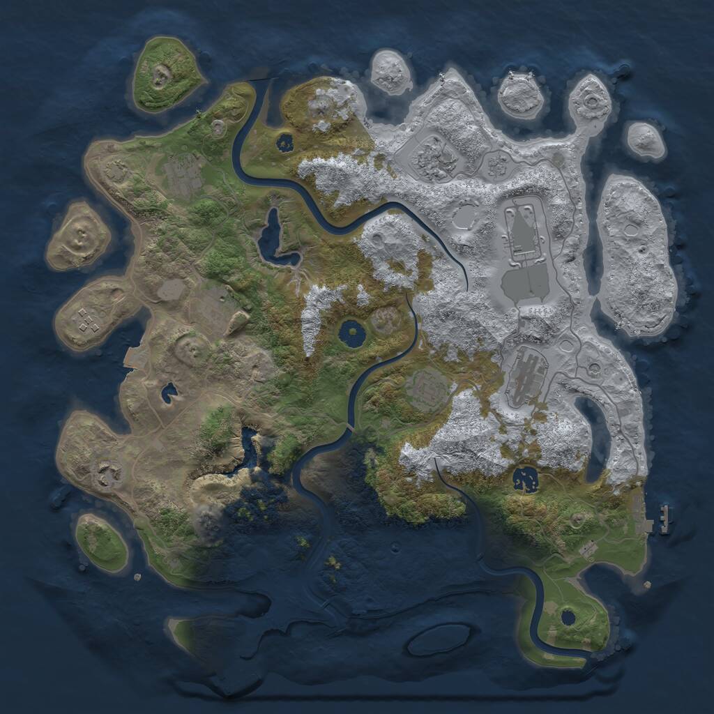 Rust Map: Procedural Map, Size: 4000, Seed: 664342869, 15 Monuments