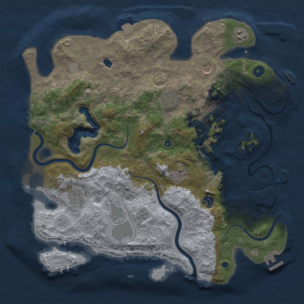 Rust Map: Procedural Map, Size: 4000, Seed: 1271853248, 15 Monuments