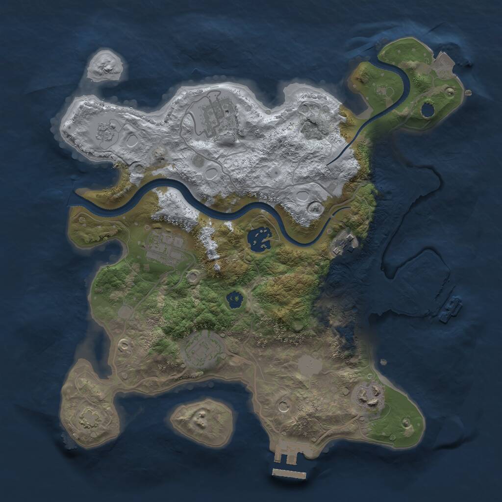 Rust Map: Procedural Map, Size: 3000, Seed: 1246444959, 12 Monuments