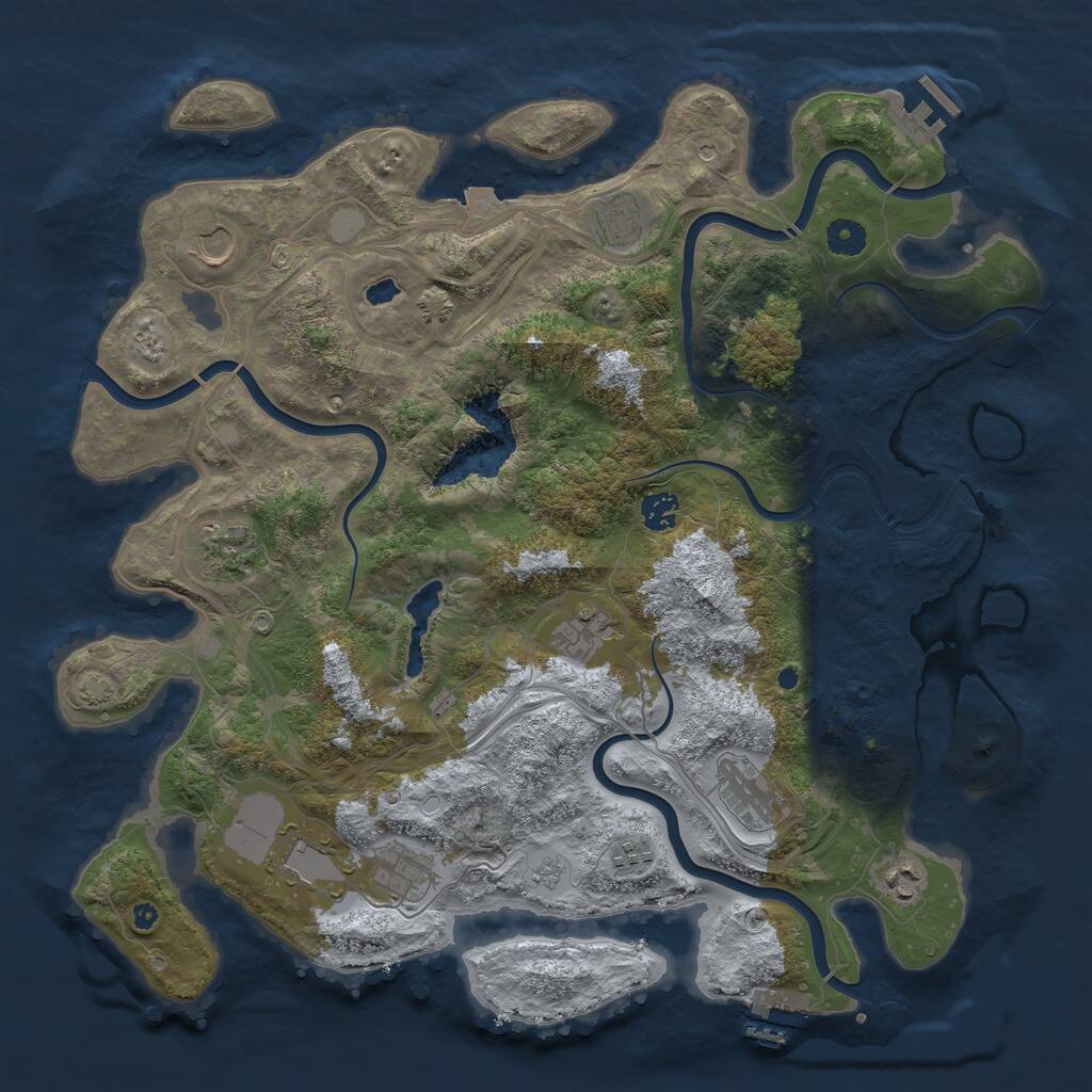 Rust Map: Procedural Map, Size: 4250, Seed: 22589541, 16 Monuments