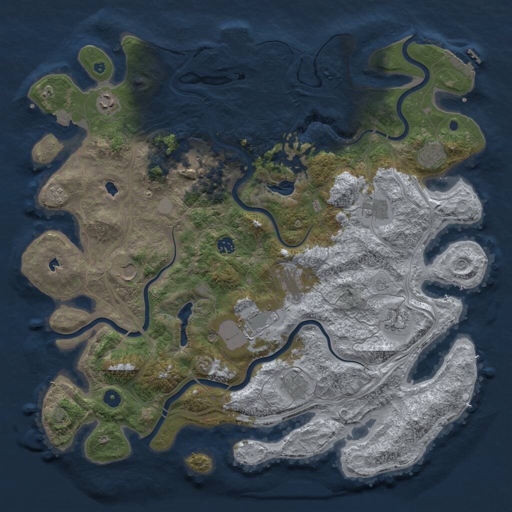 Rust Map: Procedural Map, Size: 4500, Seed: 24287, 17 Monuments