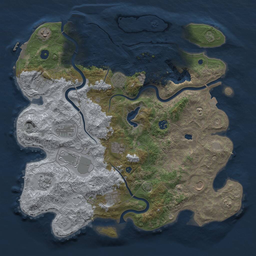 Rust Map: Procedural Map, Size: 4200, Seed: 17072025, 17 Monuments