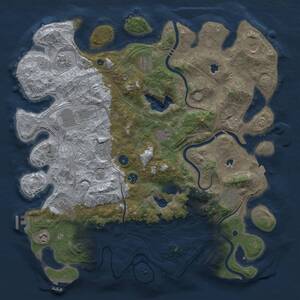 Thumbnail Rust Map: Procedural Map, Size: 4500, Seed: 855394152, 17 Monuments