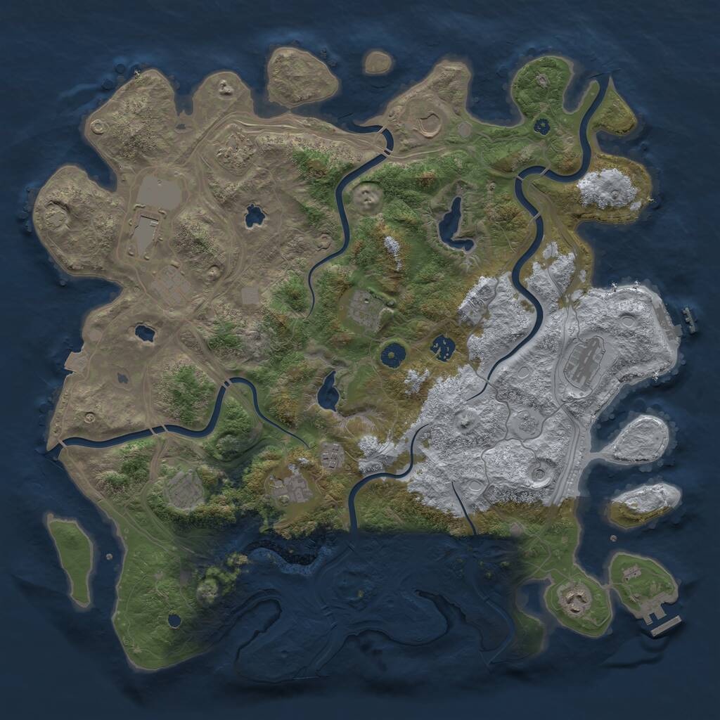 Rust Map: Procedural Map, Size: 4500, Seed: 1082224328, 17 Monuments