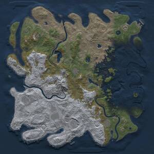 Thumbnail Rust Map: Procedural Map, Size: 5000, Seed: 248618409, 17 Monuments