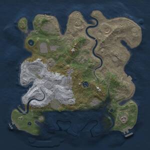 Thumbnail Rust Map: Procedural Map, Size: 3750, Seed: 7803, 17 Monuments