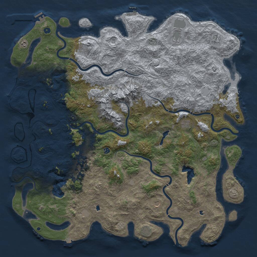 Rust Map: Procedural Map, Size: 6000, Seed: 240503284, 17 Monuments