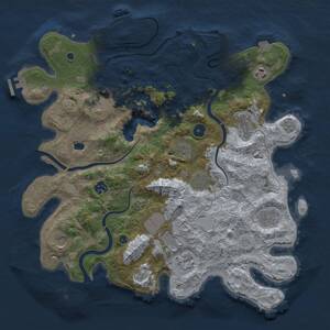 Thumbnail Rust Map: Procedural Map, Size: 4000, Seed: 1153699127, 17 Monuments