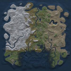 Thumbnail Rust Map: Procedural Map, Size: 5500, Seed: 210154183, 17 Monuments