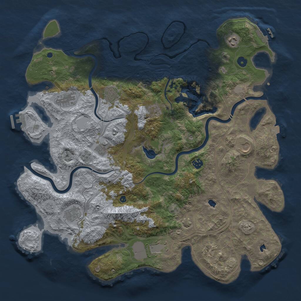 Rust Map: Procedural Map, Size: 4500, Seed: 58694, 17 Monuments
