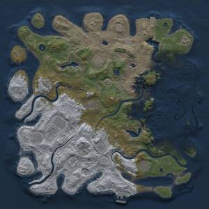 Thumbnail Rust Map: Procedural Map, Size: 4500, Seed: 15579631, 17 Monuments