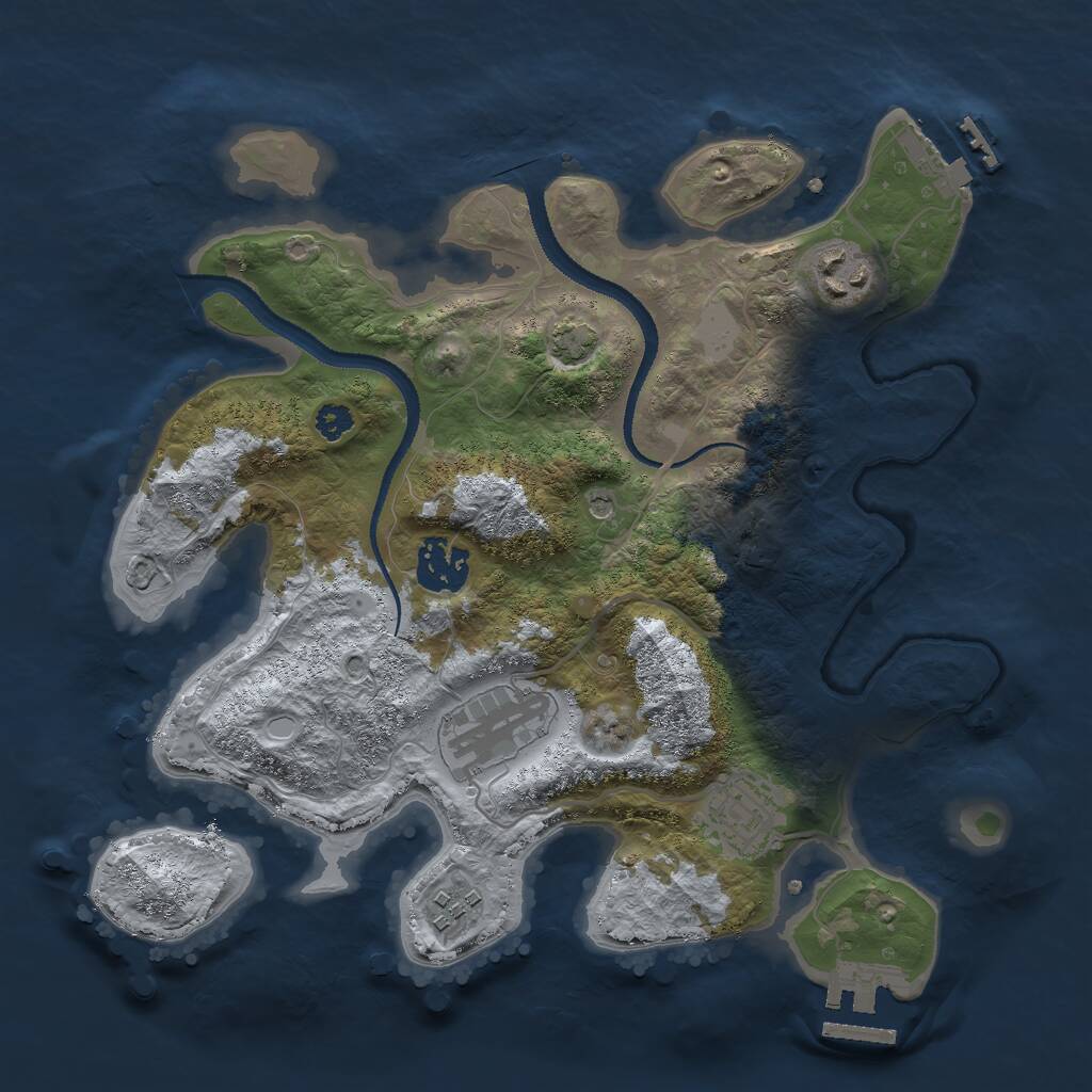 Rust Map: Procedural Map, Size: 3000, Seed: 1132188686, 10 Monuments