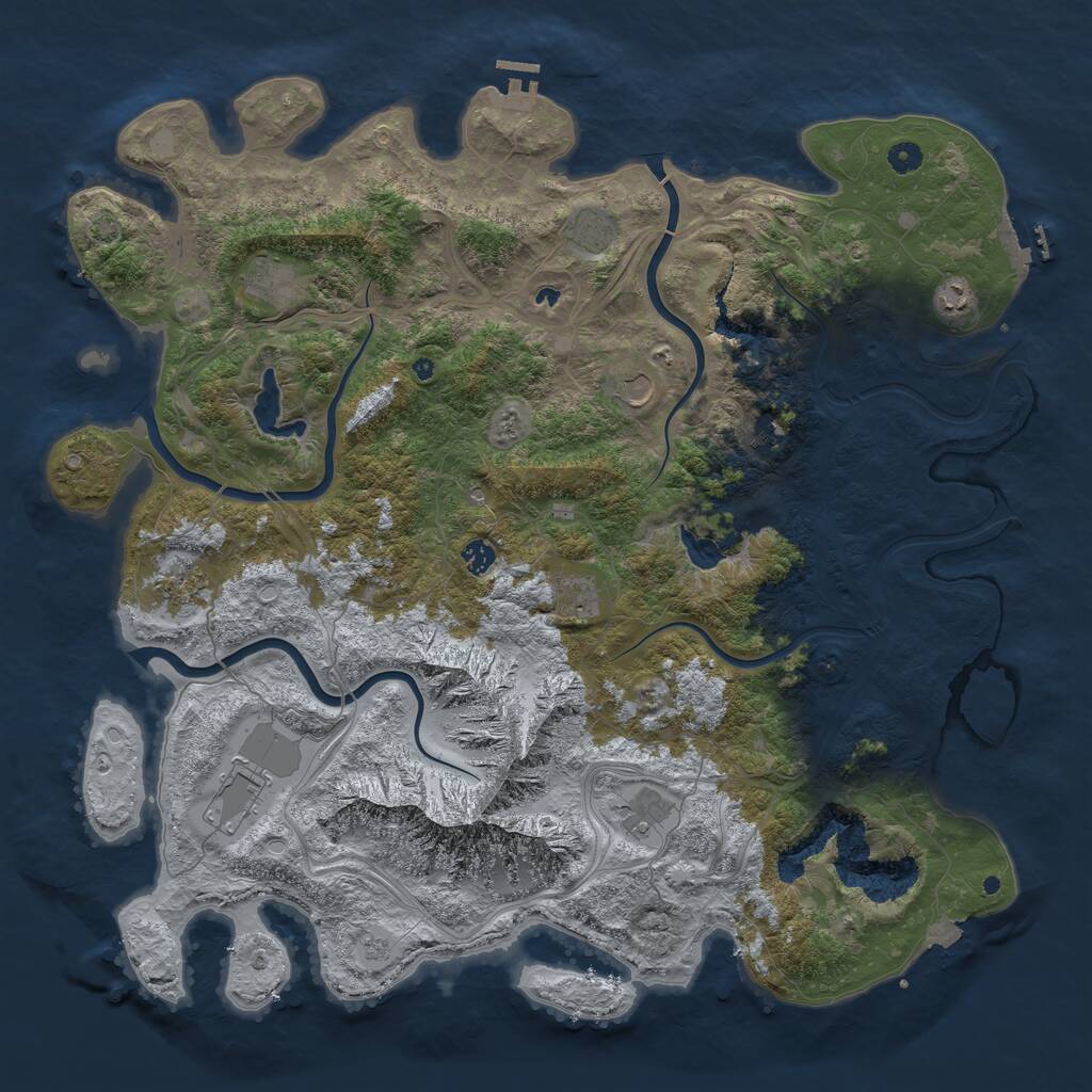 Rust Map: Procedural Map, Size: 5000, Seed: 684742019, 16 Monuments