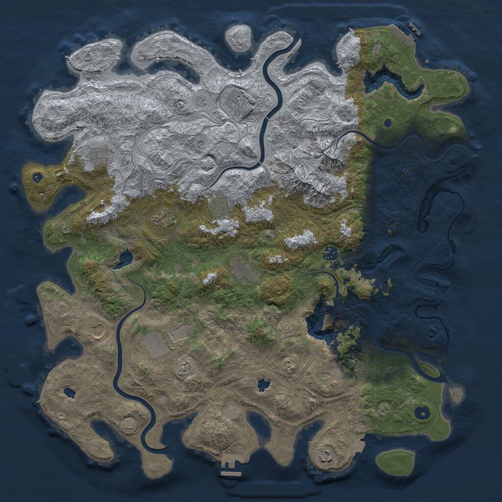 Rust Map: Procedural Map, Size: 5000, Seed: 33535662, 17 Monuments