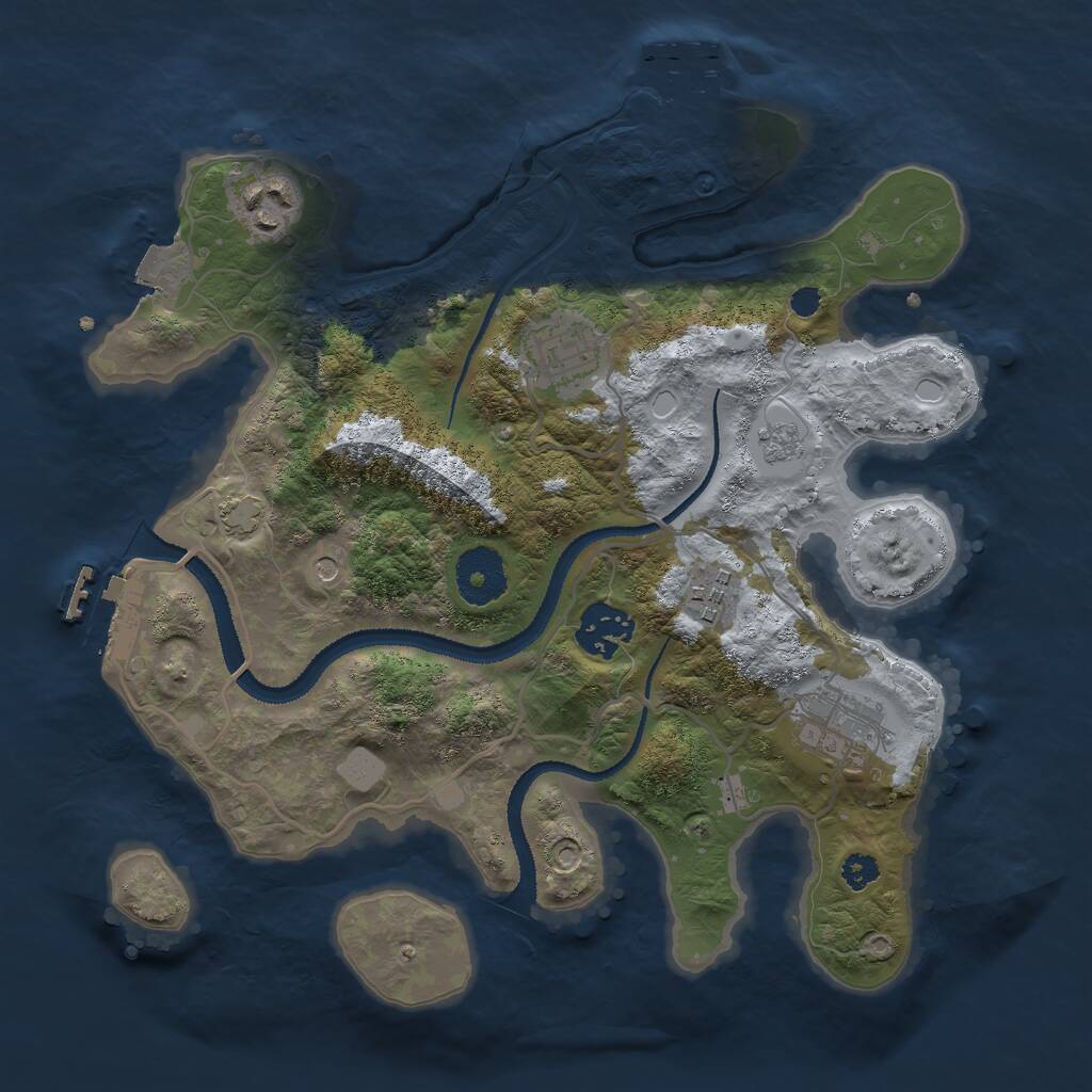 Rust Map: Procedural Map, Size: 3000, Seed: 1488431964, 11 Monuments