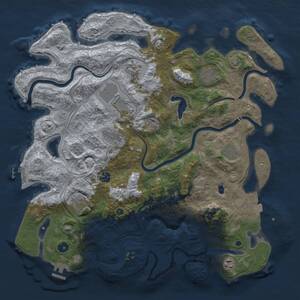 Thumbnail Rust Map: Procedural Map, Size: 4300, Seed: 387157935, 15 Monuments