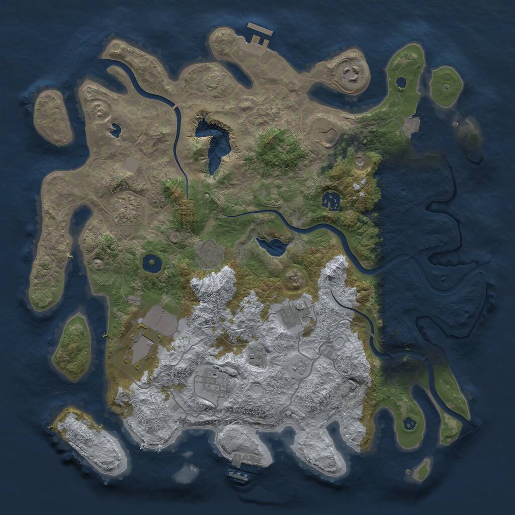 Rust Map: Procedural Map, Size: 4000, Seed: 833879161, 15 Monuments