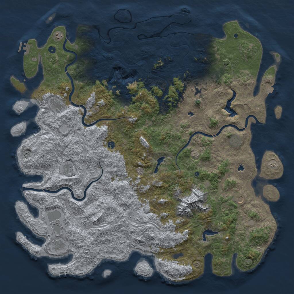 Rust Map: Procedural Map, Size: 6000, Seed: 26515, 17 Monuments