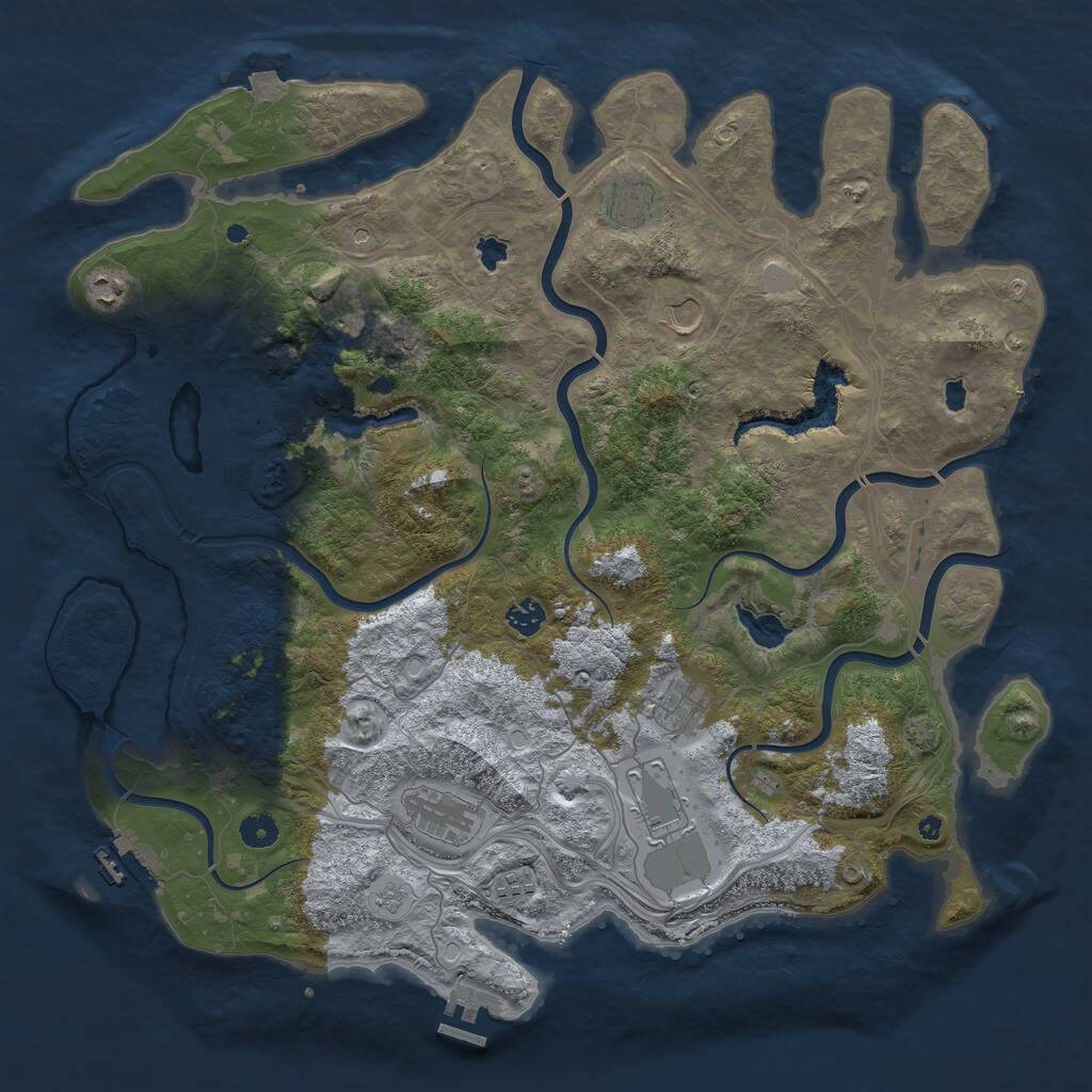 Rust Map: Procedural Map, Size: 4500, Seed: 1766062028, 15 Monuments