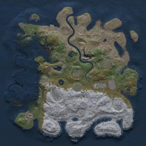 Thumbnail Rust Map: Procedural Map, Size: 4000, Seed: 859222978, 15 Monuments