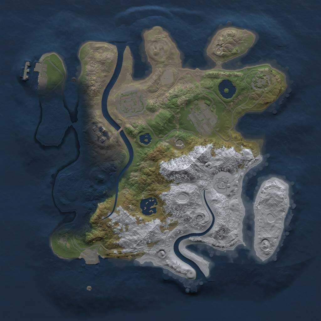 Rust Map: Procedural Map, Size: 2700, Seed: 747711, 9 Monuments