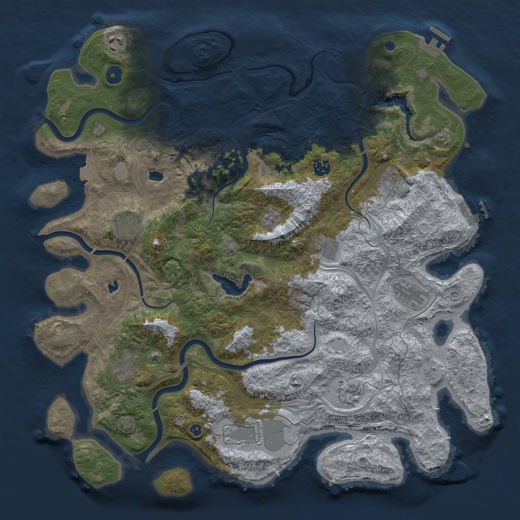 Rust Map: Procedural Map, Size: 4500, Seed: 1895888219, 16 Monuments
