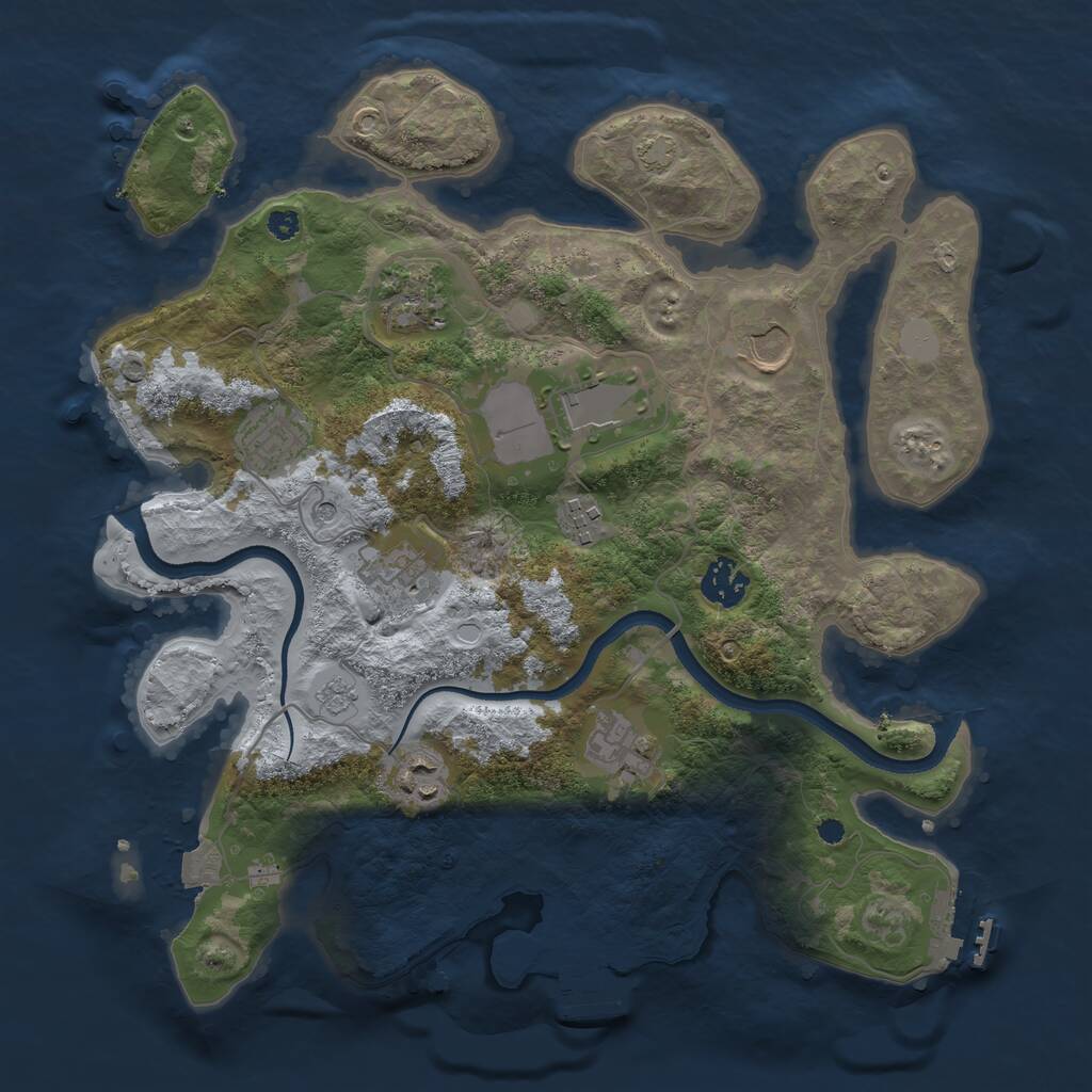 Rust Map: Procedural Map, Size: 3500, Seed: 827364, 15 Monuments