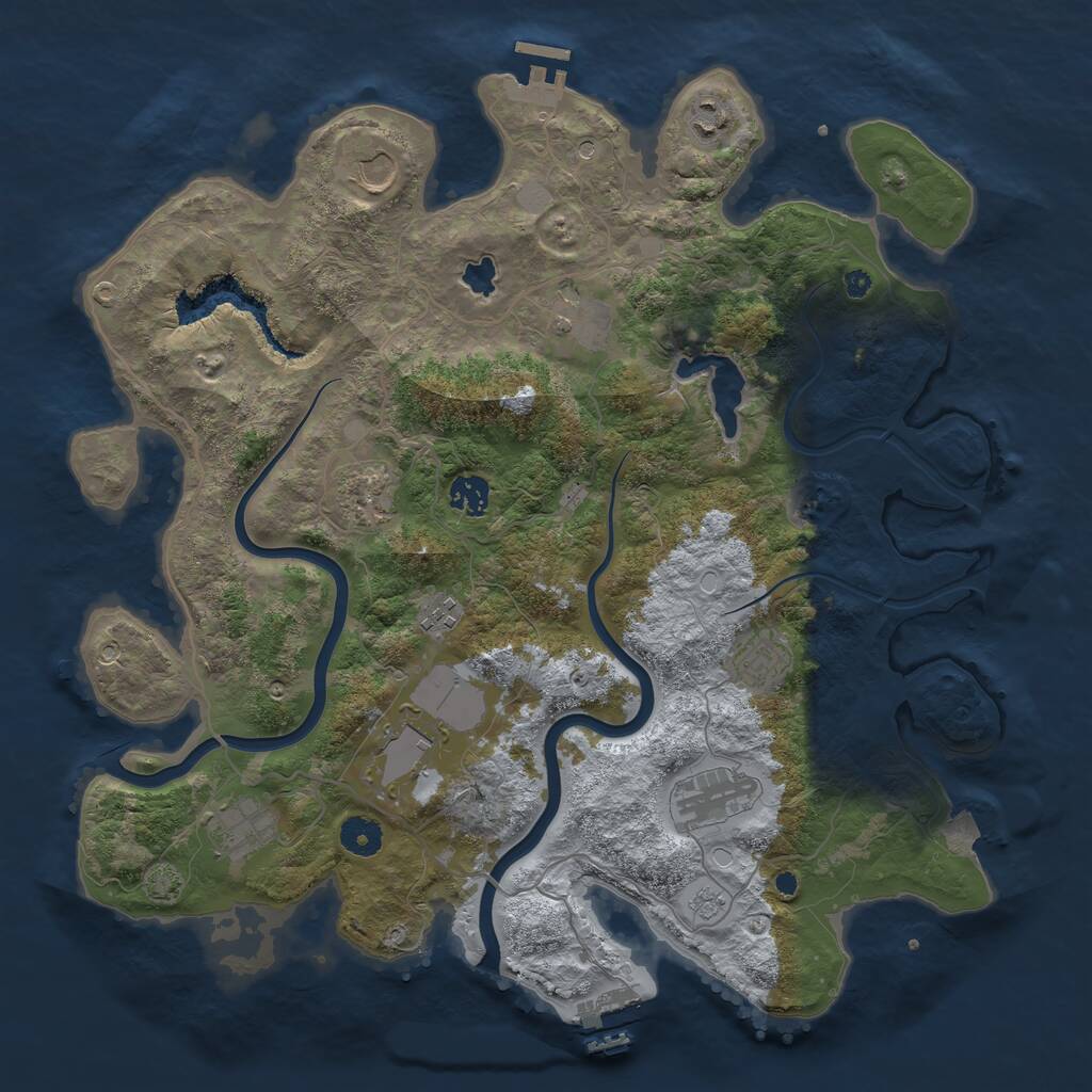 Rust Map: Procedural Map, Size: 4000, Seed: 57389, 16 Monuments