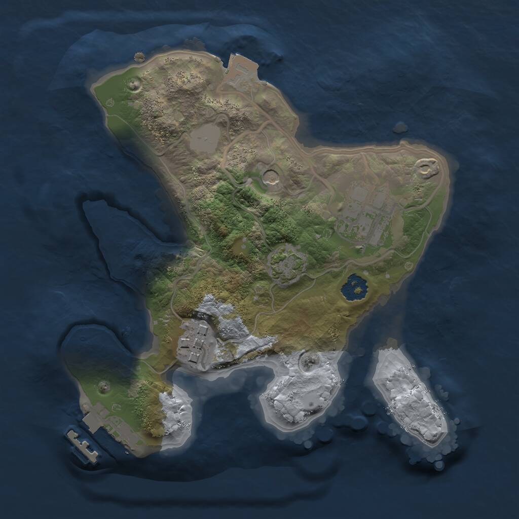 Rust Map: Procedural Map, Size: 2000, Seed: 646352, 6 Monuments