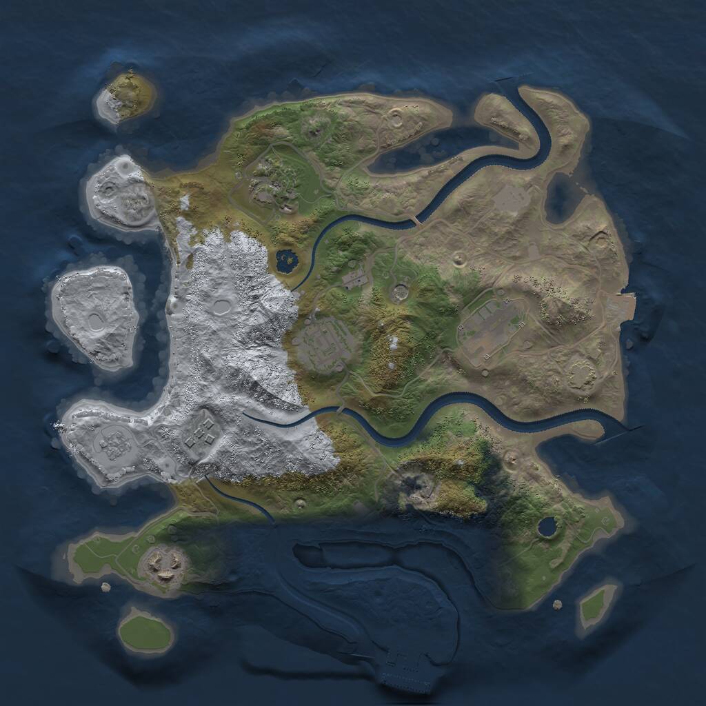 Rust Map: Procedural Map, Size: 3000, Seed: 1852961749, 10 Monuments